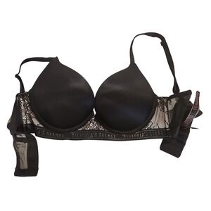 Victoria's Secret Very Sexy Black Push Up Lace Trim Bra 34B